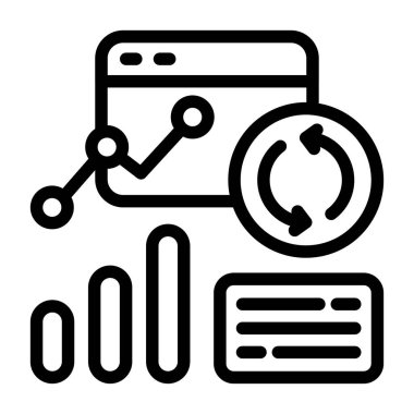 Beyaz arkaplan, vektör illüstrasyonunda sürekli gelişme simgesi 