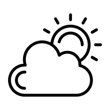 Beyaz arkaplanda Gökyüzü simgesini temizle, vektör illüstrasyonuName 