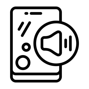 Beyaz arkaplan üzerindeki ses simgesi, vektör illüstrasyonu 