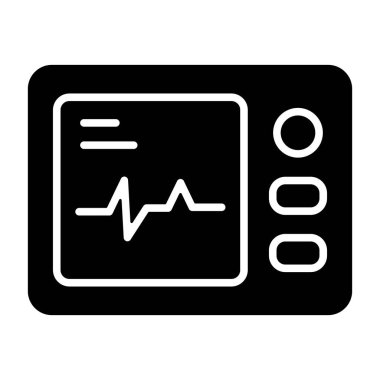Elektrokardiyogram - Beyaz arkaplan üzerine ince çizgi simgesi