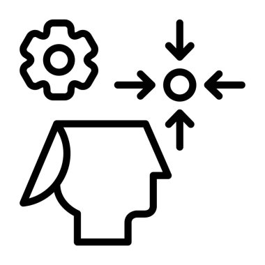 Zihin Simgesi beyaz arkaplan, vektör illüstrasyonuna odaklan 