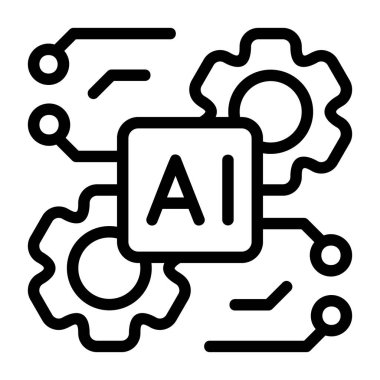 Düzenli tasarımda modern düz vektör simgesi, Future Tech AI