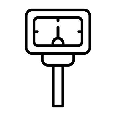 Beyaz arkaplanda parkmetre simgesi, vektör illüstrasyonu 