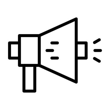 Beyaz arkaplanda Bullhorn Pazarlama simgesi, vektör illüstrasyonu 