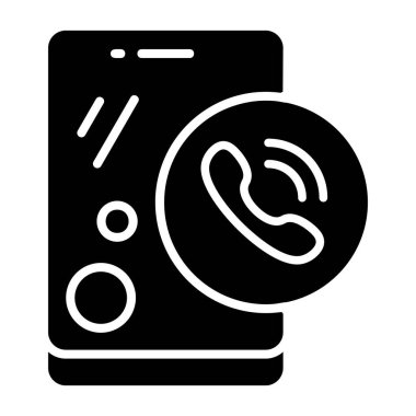 Beyaz arkaplanda telefon simgesi, vektör illüstrasyonu 