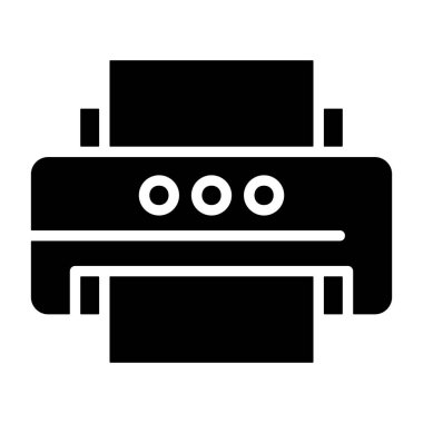 Beyaz arkaplanda yazıcı simgesi, vektör illüstrasyonu 