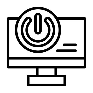 Beyaz arkaplandaki Aygıt Gücü simgesi, vektör illüstrasyonu 