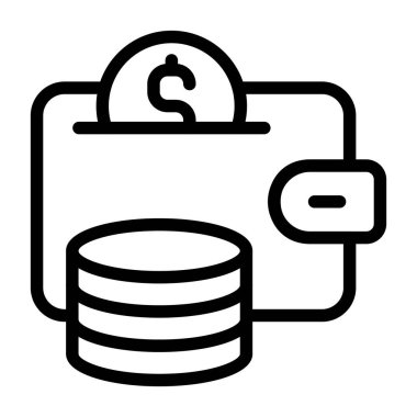 Beyaz arkaplanda tasarruf hesabı simgesi, vektör illüstrasyonu 