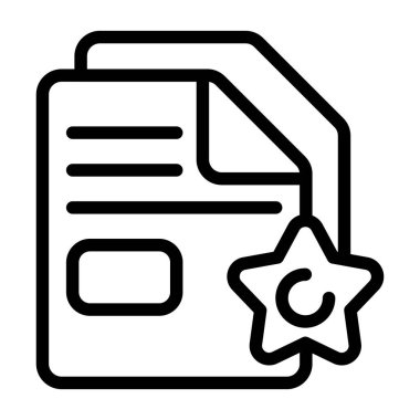 Beyaz geri gorund üzerindeki favori dosya simgesi, vektör illüstrasyonu  