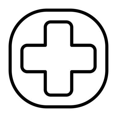 Beyaz arkaplanda tıbbi haç simgesi, vektör illüstrasyonu 