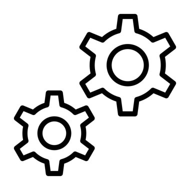 Beyaz arkaplanda Cog Yapılandırma simgesi, vektör illüstrasyonu 