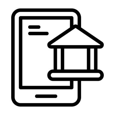 Mobil Bankacılık - kolay kullanım için zarif vektör simgesi