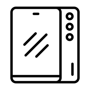 Beyaz arka plan, vektör çizim simgesine Smartphone 