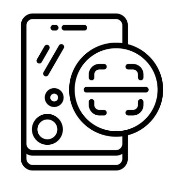 Scanner icon, black sign isolated on white background