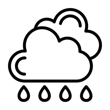 bulut yağmuru simgesi vektör çizimi 