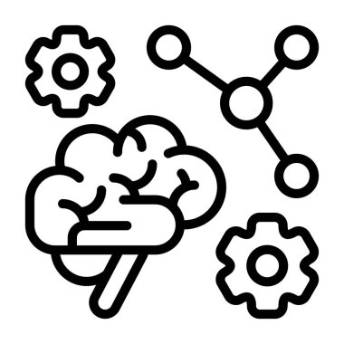 Beyaz geri gorund, vektör illüstrasyonunda zihin haritalama simgesi  