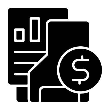 Beyaz geri gorund üzerindeki Finans Dizini simgesi, vektör illüstrasyonu 