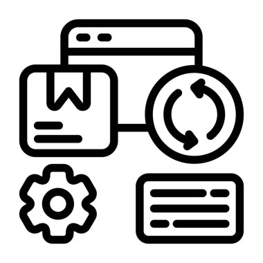 Beyaz sırtlı vektör illüstrasyonunda ürün geliştirme simgesi  