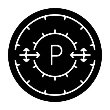 Beyaz sırt gorandası üzerinde park çemberi simgesi, vektör illüstrasyonu  