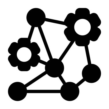 Derinlemesine Öğrenme simgesi beyaz sırt gorandası, vektör illüstrasyonu  