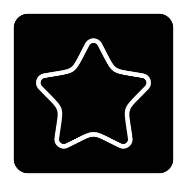 Favori simge, beyaz arkaplanda izole edilmiş siyah işaret