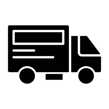 Beyaz sırt gorandlı kamyon simgesi, vektör illüstrasyonuName  