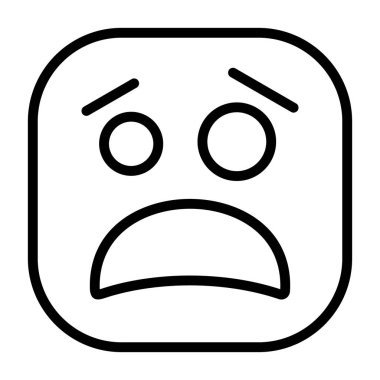 Gülünmeyen Yüz simgesi vektör illüstrasyonuName 