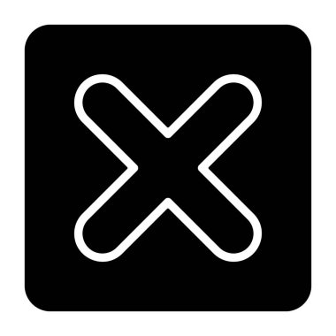 Beyaz sırt gorandası üzerinde çapraz akıllı simgesi, vektör illüstrasyonu  