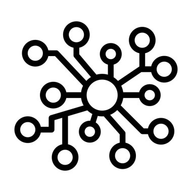 Nöral Ağ simgesi beyaz sırt gorandası üzerinde, vektör illüstrasyonu  