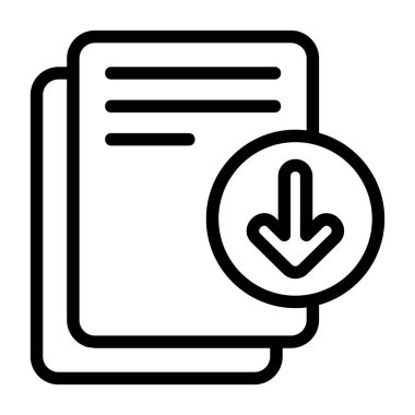 Belge simgesi indir, basit vektör illüstrasyonu