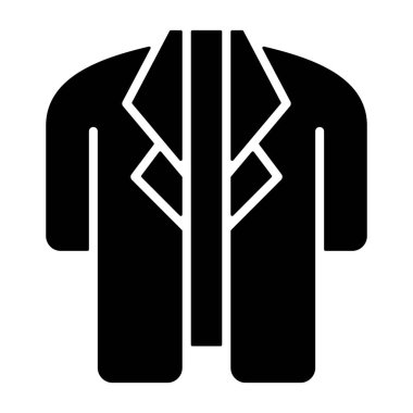 Doktor Paltosu simgesi beyaz sırtlı, vektör illüstrasyonu  