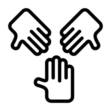 Düz dizaynlı minimal özet simgesi, Takım Çalışması Elleri