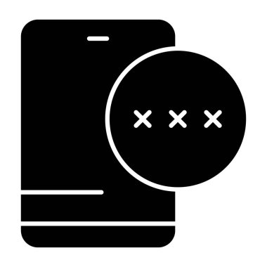 Beyaz arka gorund üzerindeki parola simgesi, vektör illüstrasyonu  