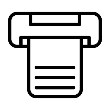 Yazdırma simgesi, siyah işaret beyaz arkaplanda izole edildi