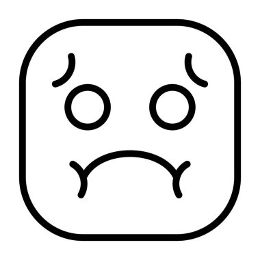 Mide bulandırıcı yüz simgesi vektör illüstrasyonu 