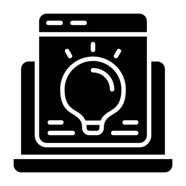 Innovation icon, black sign isolated on white background