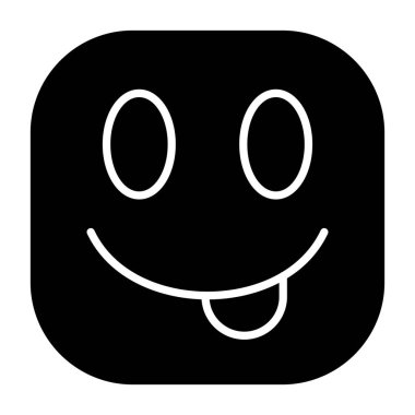 Dil simgesi vektör illüstrasyonlu yüz 