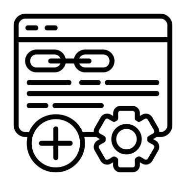 Web sitesi, vektör illüstrasyonu için web bağlantısı simgesi