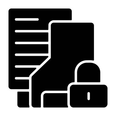 Beyaz sırt gorandası üzerinde kilitlenmiş Dizin simgesi, vektör illüstrasyonu 