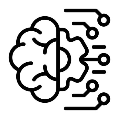 Makine Öğrenme simgesi işaret vektörü çizimi 