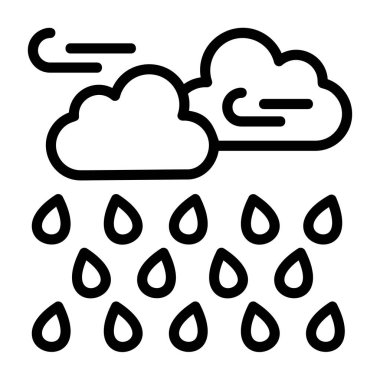 bulut yağmuru simgesi vektör çizimi 