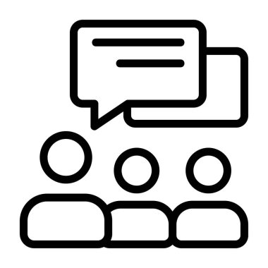 İletişim becerileri simgesi, siyah işaret beyaz arkaplanda izole edildi