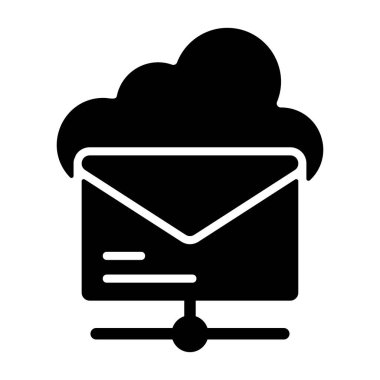 E- posta Sunucusu - beyaz tuval üzerine yerleştirilmiş hafif simge