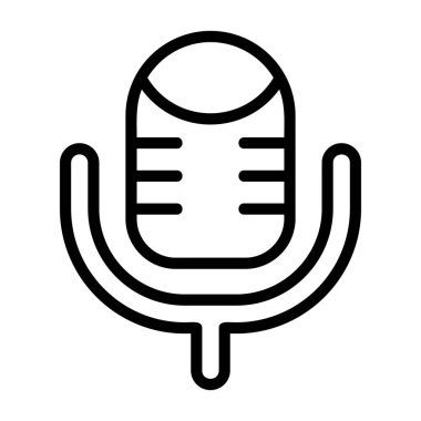 Mikrofon simgesi işaret vektör illüstrasyonu