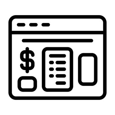 Pricing tables icon, black sign isolated on white background