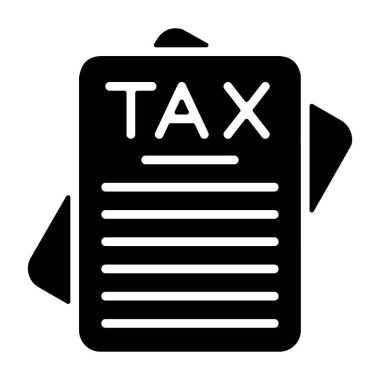 Income Declaration icon, black sign isolated on white background