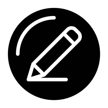 Simgeyi düzenle, siyah işaret beyaz arkaplanda izole edildi