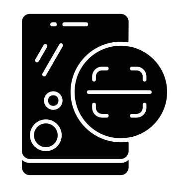 Scanner icon, black sign isolated on white background