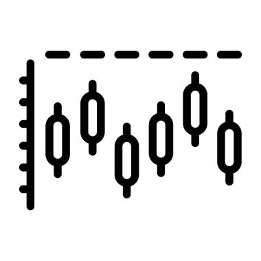 Candlestick icon, black sign isolated on white background