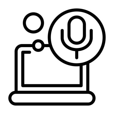 Mikrofon simgesi işaret vektör illüstrasyonu